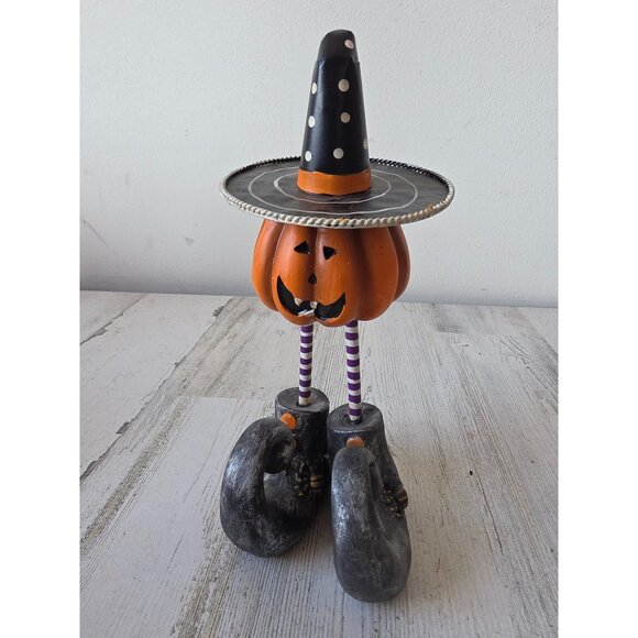 Vintage pumpkin bobblehead witch statue figurine decor Halloween - Picture 1 of 7